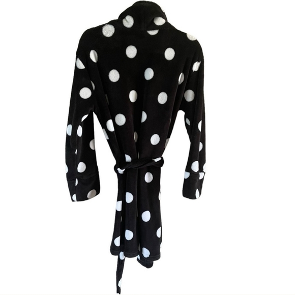 Y2K PINK Victorias Secret Plush Polka Dot Robe M/L - Picture 3 of 6